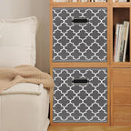 Fabric storage bins Cubes, Fabric Cube Organizer with Handle, Foldable Cube Bins for Cloth or Accessary Storage, 11x11x11, Se
