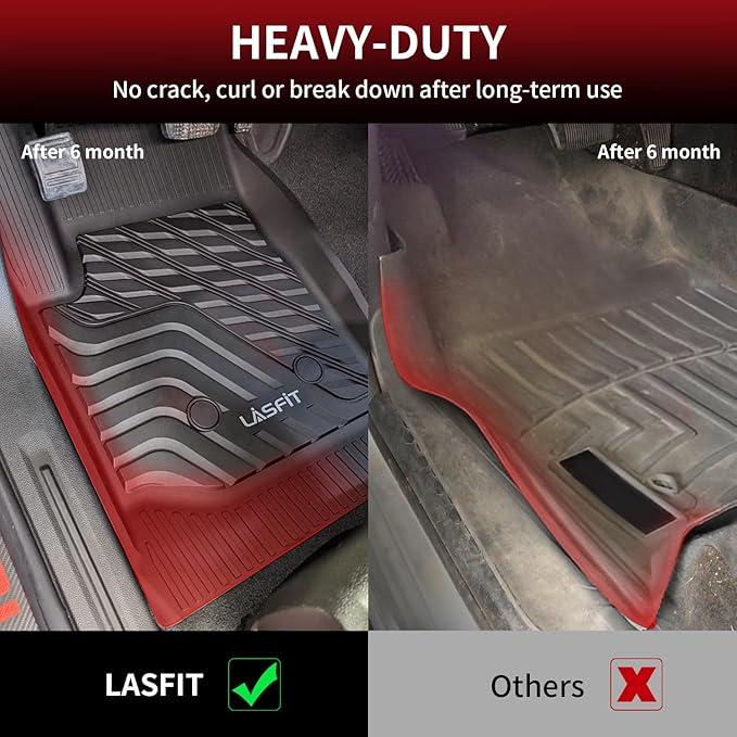 Lasfit Floor Mats for Chevrolet Chevy Trailblazer 2026 2025 2024 2023 2022 2021 (AWD Only), Custom Fit 1st & 2nd Row All Weather TPE Floor Liners Heavy Duty Accessories