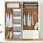 13x13 Storage Cube Bins 4Pack,Collapsible Cube Storage Organizer for Closet, Fabric Storage Box w/ Rope Handles, Foldable Sto