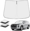 KUST Windshield Sun Shade Custom Fit for Hyundai Palisade 2020-2024 2025 Accessories Sun Shade Front Windshield Sunshade Foldable Thicker 5-Layer Block UV Rays Keep Cars Cooler