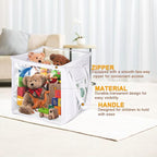 4 Pack Clear Toy Storage Bins with Lids - 12" x 12" Storage Cube Bins, Foldable PVC Boxes with Handles, Storage Organizers fo