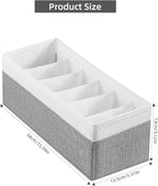 3 Packs Fabric Belt Organizer, 6 Grids Belt Organizer for Closet and Drawer, Foldable Dresser Drawer Organizers, Tie Storage 