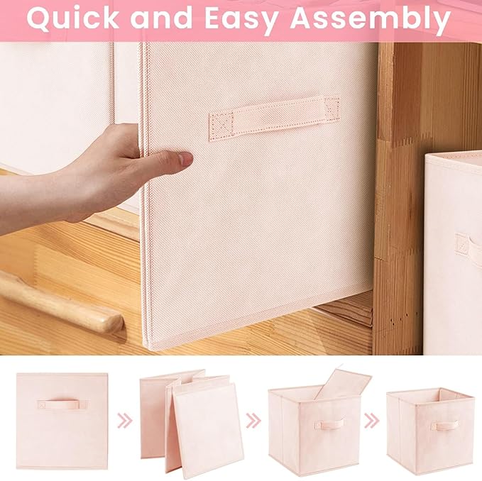 Criusia Storage Cubes - 13 Inch Heavy Duty Fabric Storage Bins for Shelves Closet Cube Organizer - 8 Pack Collapsible Cube St