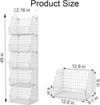 PUPPYCUTE Hanging Closet Organizer and Storage, Clothes Hanging Shelves Wire Baskets for Clothing Sweaters Purse Handbags Sho
