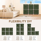 6 Cube Storage Organizer with Shelf Back to School Boxes 11 Inch Toy Storage Bins Closet Organizers Drawers Fabric Dresser fo