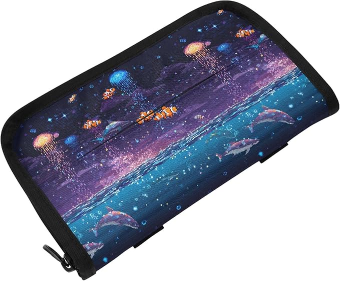Car Tissue Holder Car Visor Organizer Tissue Box Holder for Car Sun Visor Organizer with Car Vehicle Accessories Essentials Interior for Women Men Purple Jellyfish Clownfish Dolphin