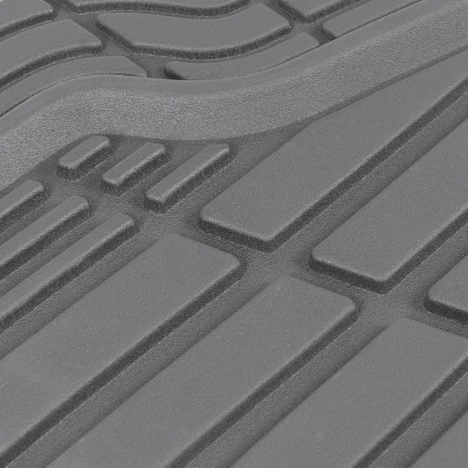 Cat® ToughRide™ Heavy-Duty 4 Piece Rubber All Season Floor Mats for Car Truck Van SUV, Black - Premium Trim to Fit Cars Floor Mat, All Weather Deep Dish Automotive Floor Mats, Total Dirt Protection