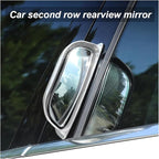 2PCS Adjustable Blind Spot Mirrors for Car Rear Seat - Wide Angle Convex B-Pillar Side View Mirror for Second Row Door Safely Get-Off, HD Glass Stick-on Auxiliary Mirror for Car SUV (Silver)
