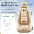 Coverado Car Seat Covers Full Set, Premium Nappa Leather Seat Covers for Car, Waterproof Car Seat Protector with Lumbar Suppo