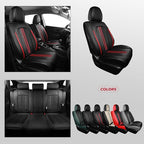 FREESOO Leather Car Seat Covers Full Set, Waterproof Black Seat Covers for Cars Trucks SUV, Luxury Car Seat Covers Front Seat
