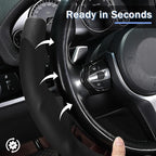 Steering Wheel Cover for BMW X3(2014-2017) X5(2014-2018) 3 Series(2012-2019) 5 Series(2014-2016) 328i 320i 330i 325i 528i 535i 530i 540i M3 2 4 6 Series X4 X6 M2 M4 M5 M6 (Perforated Black)