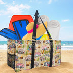 NGIL Extra Large Utility Tote Reusable Grocery Bag Oversized Collapsible for Groceries, Storage, Picnic, Beach (Cute Camper-Black)