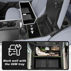 Muslogy Center Console Organizer Compatible with 2026 2025 Ford Expedition Accessories Custom Fit Storage Box ABS Material Insert (Fit with OEM Tray)