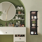 4-Tier Wall Shelf Unit with LED Lights, Floating Lack Shelf for Home Decor, Wall Mounted Vertical Display Shelf for Bedroom L