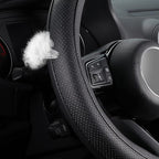 SEG Direct Black Car Steering Wheel Cover Small Size 14-14.25 inch (35.5-36 cm), for Prius Civic Model 3 Model Y Camaro, Brea
