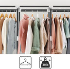 LOKEME Portable Closet, Portable Closets for Hanging Clothes with 3 Hanging Rods and 6 Storage Shelves and 4 Side Pockets, Bl