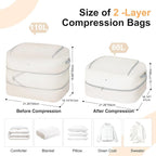 Comforter Storage Bag - 110L Large Capacity Blanket Storage Bags 2-Layer Ultra Space Saving Self Compression Organizer, Washa