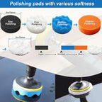 133PCS 3 Inch Sanding Discs Drill Polishing Kit,Wet-Dry 60-10000 Grit Hook-and-Loop Sandpaper,Buffing Pads Drill Sanding Attachment for Car Headlight Restoration, Metal, Wood, Resin Polishing