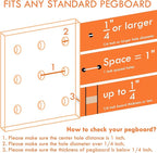 G.CORE 2 Pack Wooden Pegboard Shelves with Brackets, Peg Board Shelf Hooks Assortment Organizer Accessory, Various Tools Stor