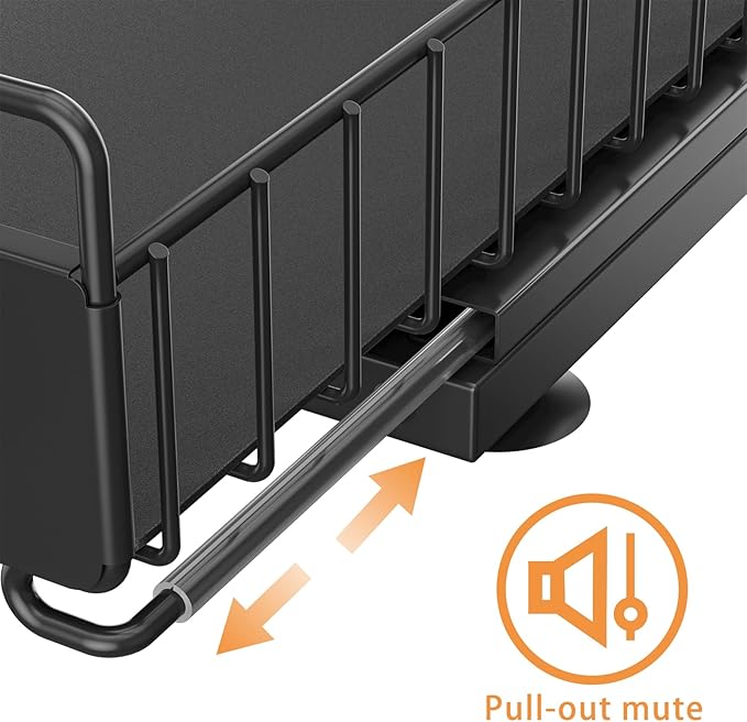 Under Sink Organizer, Single Tier Metal Pull Out Sliding Drawer Shelf for Kitchen Bathroom Cabinet Storage, Sturdy Rack – Bla