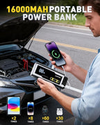 AUXITO Jump Starter 8000A Portable Car Battery Jump Starter with Large LCD Display Jump Cable with Smart Clamps Power Bank