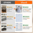 Lifewit 2 Pack Laundry Basket 80L Each, Collapsible Clothes Hamper with Reinforced Handles, Freestanding Waterproof Design fo