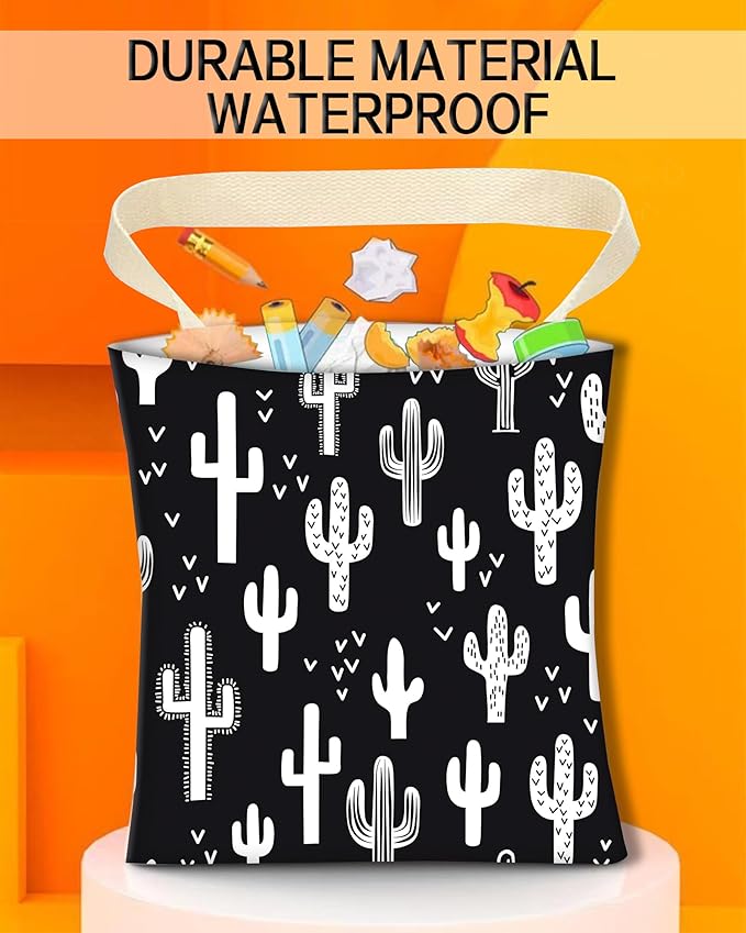 Car Garbage Can, Hanging Car Trash Can Bag for Cute Car Back Seat Organizer, Abstract Fun Cactus