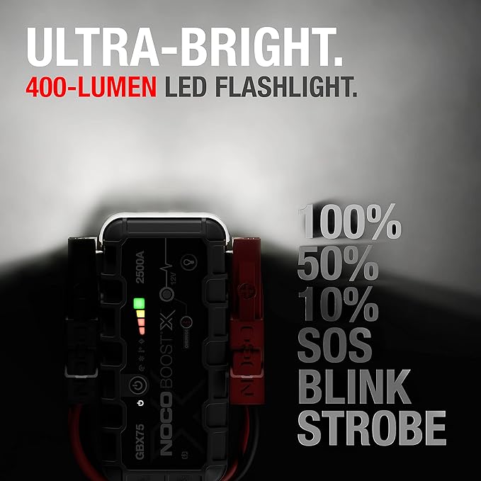 NOCO Boost X GBX75: 2500A UltraSafe Jump Starter - 12V Lithium Battery Booster Pack, Portable Jump Box, Power Bank & Jumper