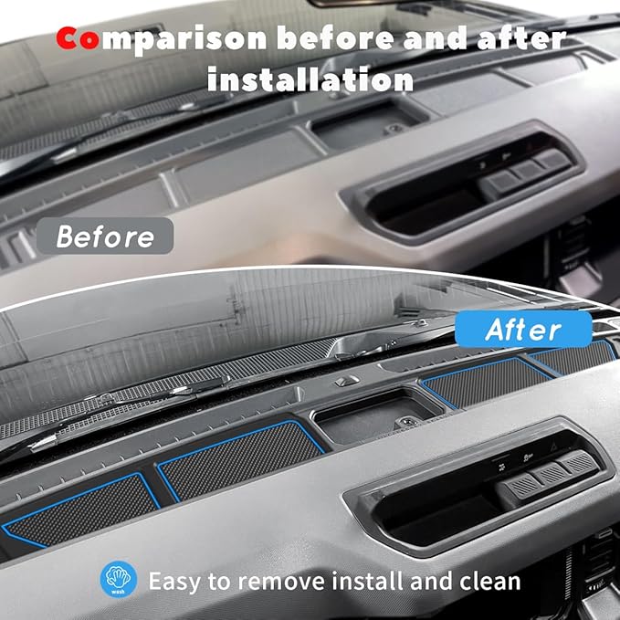 auovo Dash Cover Tray Fit for Ford Bronco Accessories 2026 2025 2021 2022 2023 2024 Anti-Slip Silicone Dashboard Compartments