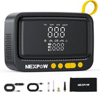 NEXPOW Tire Inflator Portable Air Compressor, 150 PSI Air Pump for Car Tires with Digital Pressure Gauge & Auto Shut-Off, Air Compressor Portable for Car, Motorcycle, Bicycle, Balls, Yellow