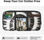 Piano Keyboard Car Sun Visor Storage Bag, Car Accessories with Zipper Visor Storage Pouch Tactical Panel Adjustable Straps for SUV Truck