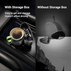 SodaRide Car Cup Holder Expander Tray with Storage Box 4 in 1 Detachable Food Table Tray Car Console Storage Organizer Road T