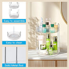 360 Rotating Makeup Organizer, 2 Tier Lazy Susan Bathroom Counter Organizer, Skincare Organizers, Spinning Perfume Organizer 