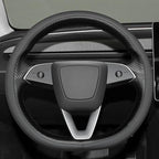 MEWANT DIY Stitching Real Leather Steering Wheel Cover Wrap for Tesla Model 3 Highland 2023-2025/Model Y 2025 Highland for Tesla Model 3/Model Y Accessories(3D Style)