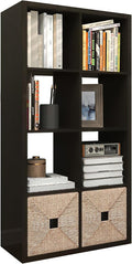 CTESNE【2026 Wooden Thick Frame 8 Cube Storage Organizer Shelf with Anti-Tipping Kits + Reversible Open Back Bookcase, Horizon
