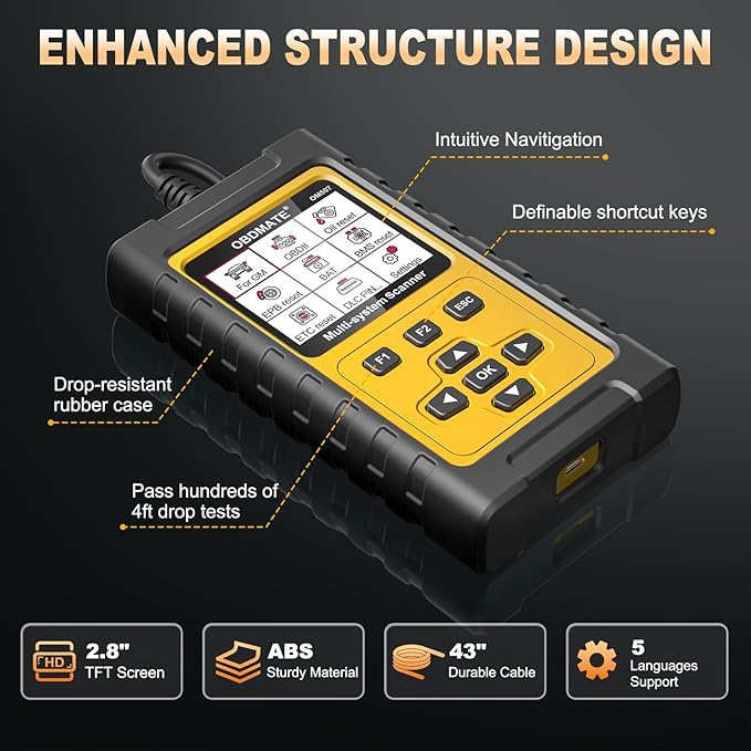 OBD2 Scanner Diagnostic Tool for GMC/Buick/Chevrolet/Cadillac, OM507 All Systems Diagnostic with 12 Resets