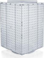 Azar Displays 701414-CLR Rotating Display Stand - 4-Sided Display Racks - Peg Display Carousel (14” W x 14” D x 20” H) - Easy