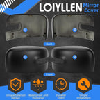 Driver & Passenger Side Mirror Cover Replacement for Jeep Renegade 2015 2016 2017 2018 2019 - Left & Right Side Mirror Covers, Rear View Mirror Cap Accessories Textured, With Lamp