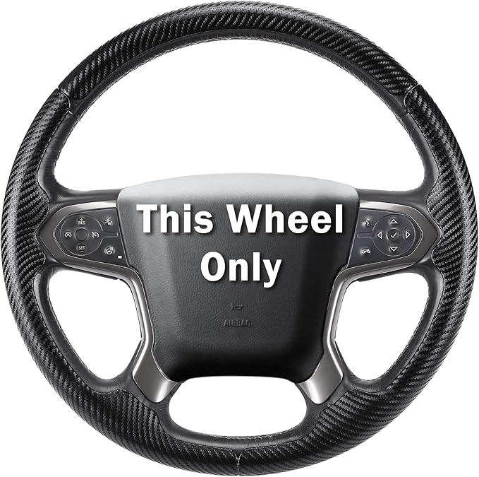 Steering Wheel Cover for Chevy Silverado 1500 2014-2018/2500 2500HD 3500 3500HD 2015-2019/ 4500HD 5500HD 6500HD 2019-2024/ Suburban Tahoe 2015-2020/ Colorado 2015-2022/ Traverse 2018-2023 Chevrolet