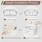 CHICVITA 4 Pack Large Storage Baskets for Shelves, Collapsible Closet Organizer Bins with Metal Frame, Fabric Storage Bins fo