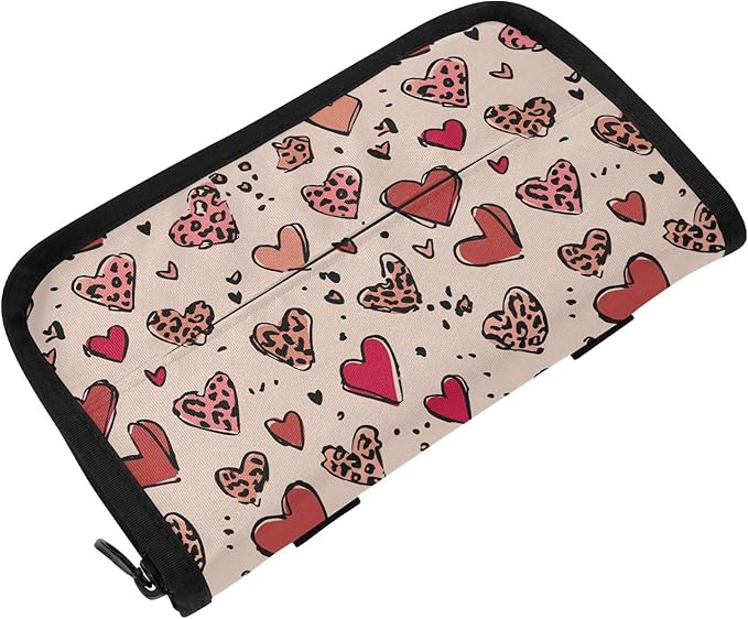 Car Tissue Holder Car Visor Organizer Tissue Box Holder for Car Sun Visor Organizer with Car Vehicle Accessories Essentials Interior for Women Men Pastel Heart Leopard Dot