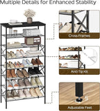 YATINEY 8 Tier Shoe Rack, Large Capacity Shoe Storage Organizer Holds 32 Pairs, Sturdy and Stable, for Entryway, Hallway, Clo