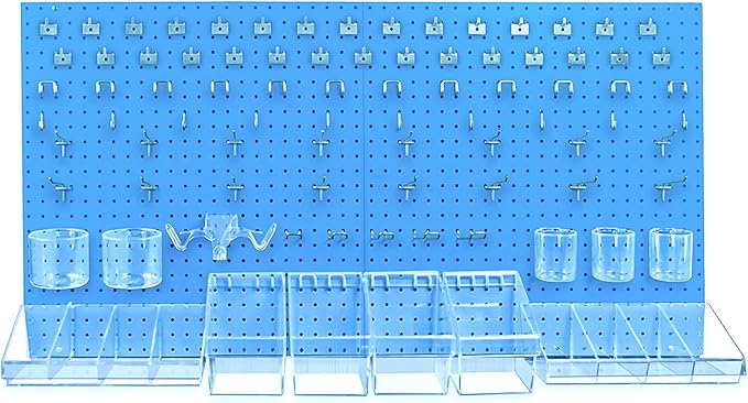 Azar Displays 900988-BLU 48" x 24" Pegboard Organizer Kit, Blue