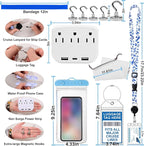 Cruise Essentials 2026 for Travel - Lanyards with ID Holders, Waterproof Phone Pouch, Luggage Tags, Cruise Power Strip, Cruis