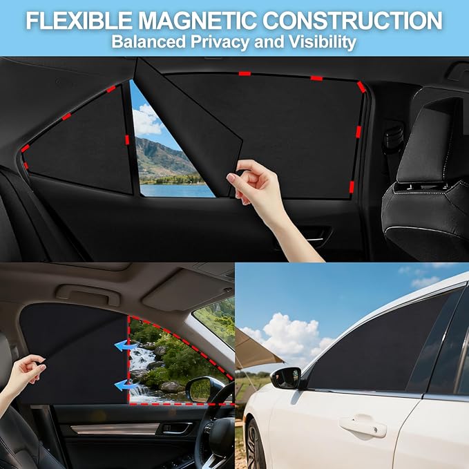 ZATOOTO Toyota Corolla Car Window Shades for 2019-2024, Suede Car Window Covers for 100% UV & Privacy Protection, Heat Insulation, Splicing Design for Rear Side Window Sun Shade for Baby