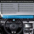 OBD2 Scanner Bluetooth SinoTrack Auto Diagnostic Scan Tool Car Fault Check Engine Light Wireless Car Code Reader for iOS &