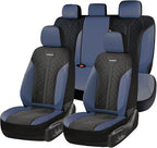 Coverado Car Seat Covers Full Set, Leather Seat Covers, Waterproof Automotive Protectors 5-Seat, Luxury Universal Fit Seat Co