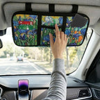 Irises Car Sun Visor Organizer Storage Card Holder Car Storage Bag, Zipper Auto Sunshade Organizer Bag Auto Interior Accessories Truck SUV Storage Pouch Holder