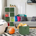 Stero Fabric Storage Bins 6 Pack Fun Colored Durable Storage Cubes with Fabric Handles Foldable Cube Baskets for Home, Kids R