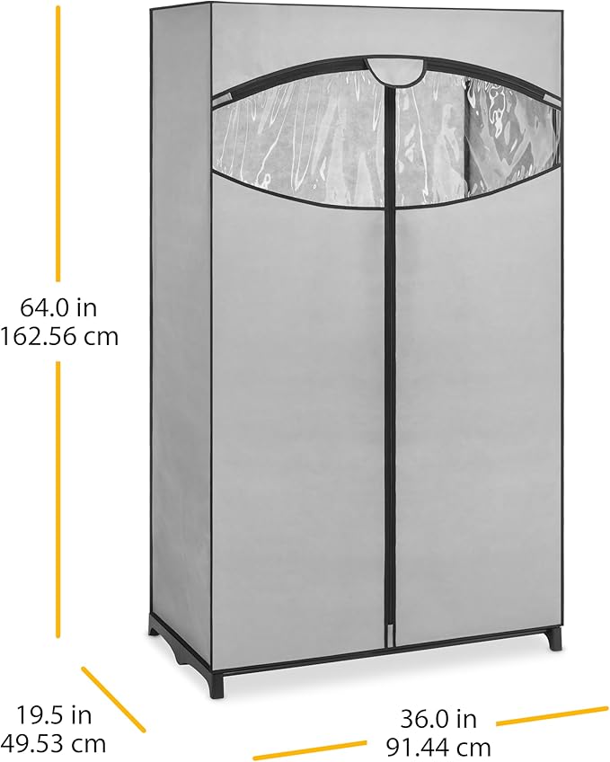 Whitmor Portable Clothes Closet, 36 inches, Grey